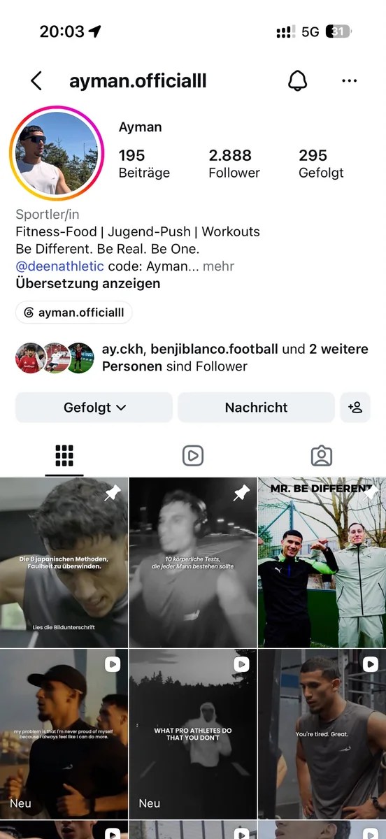 Instagram-Profil von Ayman